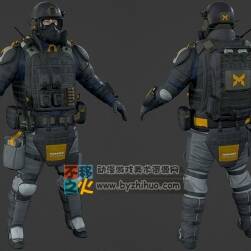 次世代全副武裝的防爆警察模型