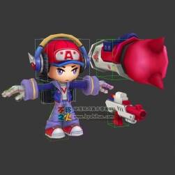 王者榮耀 電玩小子 魯班七號 帶綁定3D模型