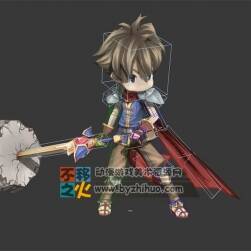 短發(fā) 石錘 勇士 男孩 少年 模型