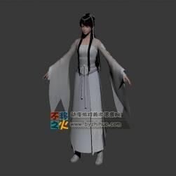 古裝黑長發(fā)少女模型