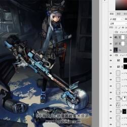 日系萌系插畫 PSD分層文件 含詳盡作畫過程 20P