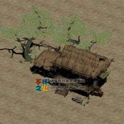 鄉(xiāng)村茅屋模型