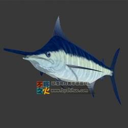 藍(lán)色劍魚 Max模型 四邊面