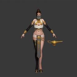 阿拉丁 阿拉伯 神燈 美女 性感 模型