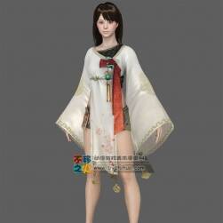 白衣少女黑沙girl 3D模型