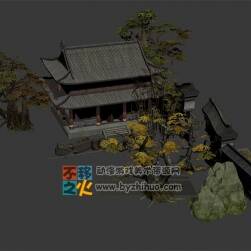 中國(guó)風(fēng)庭院建筑模型