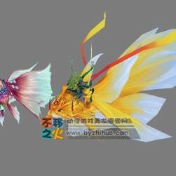 兩條漂亮的金魚 3D模型