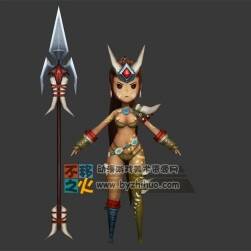 卡通 部落 女戰(zhàn)士 模型
