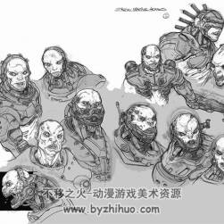 星際科幻怪物角色設計線稿集