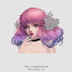 粉發(fā)少女彩色頭像