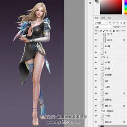 高清精美 金發(fā)精靈美女原畫 PSD文件