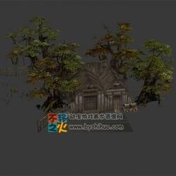 鄉(xiāng)村木屋小院模型