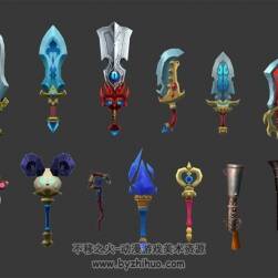 優(yōu)質(zhì)Q版魔幻風(fēng)格武器 max模型合集
