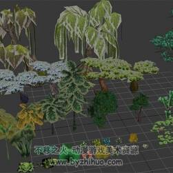 熊貓人植物，樹花草模型合集