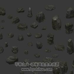 一組石頭模型 max源文件