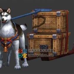 雪橇犬 拉雪橇 Max模型