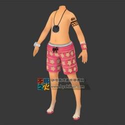 獸人少年體型沙灘褲模型