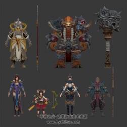 暗黑西游神話主角模型合集 主角選擇界面模型