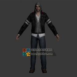 夾克 兜帽 牛仔褲帥哥模型