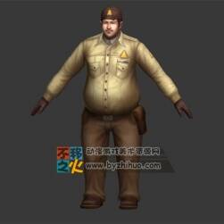 警察 保安 中年人模型
