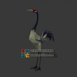 佇立的鶴 Max模型 三邊面