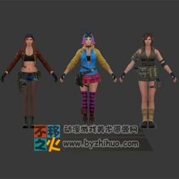 三個美女 運動系 模型