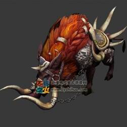 高品質(zhì) 剃刀野豬 獠牙長毛山豬 坐騎  Max模型