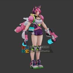 王者榮耀 臺服版（堇）奇喵之旅 孫尚香 3D模型