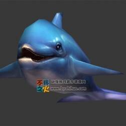 笑著的海豚 Max模型