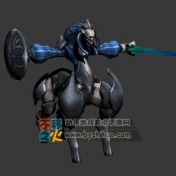 骷髏 鎧甲 劍盾 人馬T-pose模型