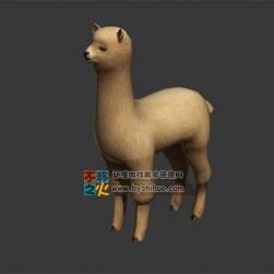 一只羊駝 Max模型  三邊面