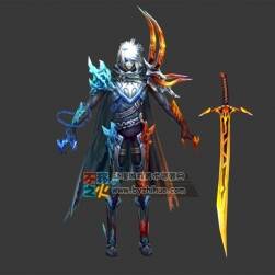 冰火 帥哥 鎧甲 刀 王子模型