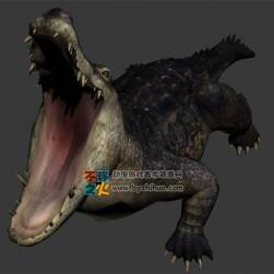 攻擊中鱷魚 Max模型