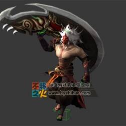 白發(fā) 面具 壯士  巨刃 模型