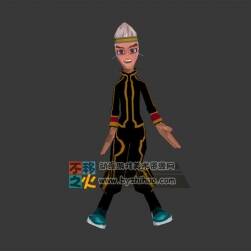 卡通 角色 男孩 少年 街舞 模型