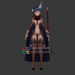 魔法 斗篷 女法師模型