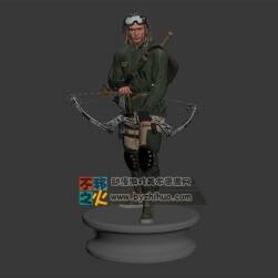 歐美男性幸存者 持弓箭 Max模型 四邊面