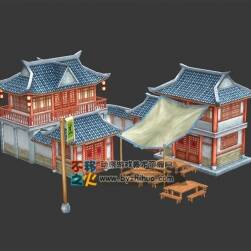 中國風(fēng)客棧模型