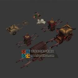 推車轎子馬車模型