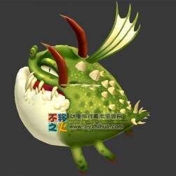 Q版 鱷魚怪 3D模型 四邊面