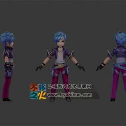 酷跑 藍發(fā) 卡通 男孩 模型