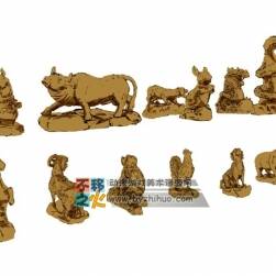 十二生肖雕像 Max模型