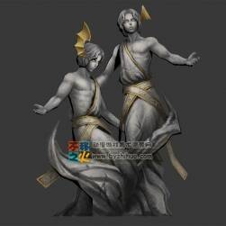 兩個(gè)閉眼的石像