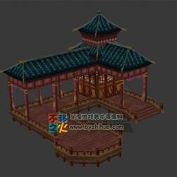 中國風回廊模型