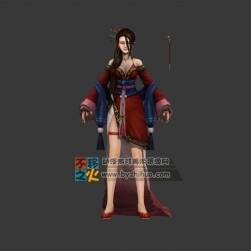 美女NPC 有動作的店鋪老板娘模型