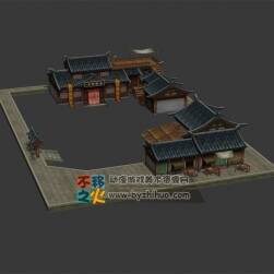 古典城池內(nèi)部建筑模型