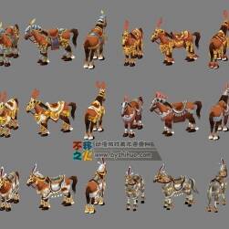 馬匹 馬鞍 戰(zhàn)馬坐騎模型合集 帶原畫(huà)渲染圖