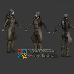 次世代藍發(fā)女戰(zhàn)士模型