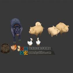 農(nóng)家院的雞鴨豬牛 Max模型