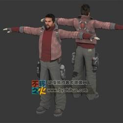 中年 大叔 特工 槍手 T-pose模型